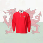 Kids' Traditional Long Sleeve Welsh Red Rugby Shirts Age 0-6 Months - Why Not Shop