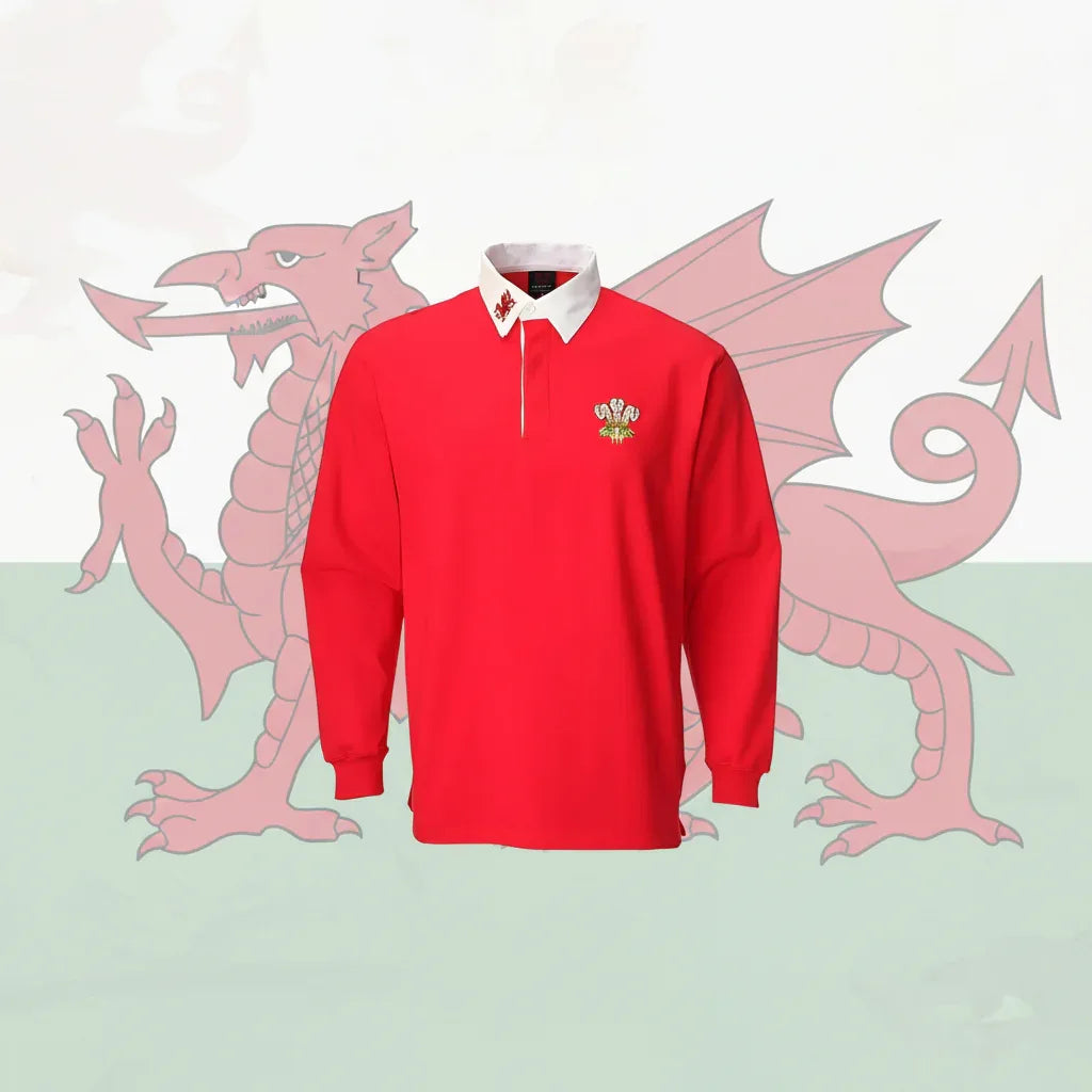 Kids' Traditional Long Sleeve Welsh Red Rugby Shirts Age 0-6 Months - Why Not Shop