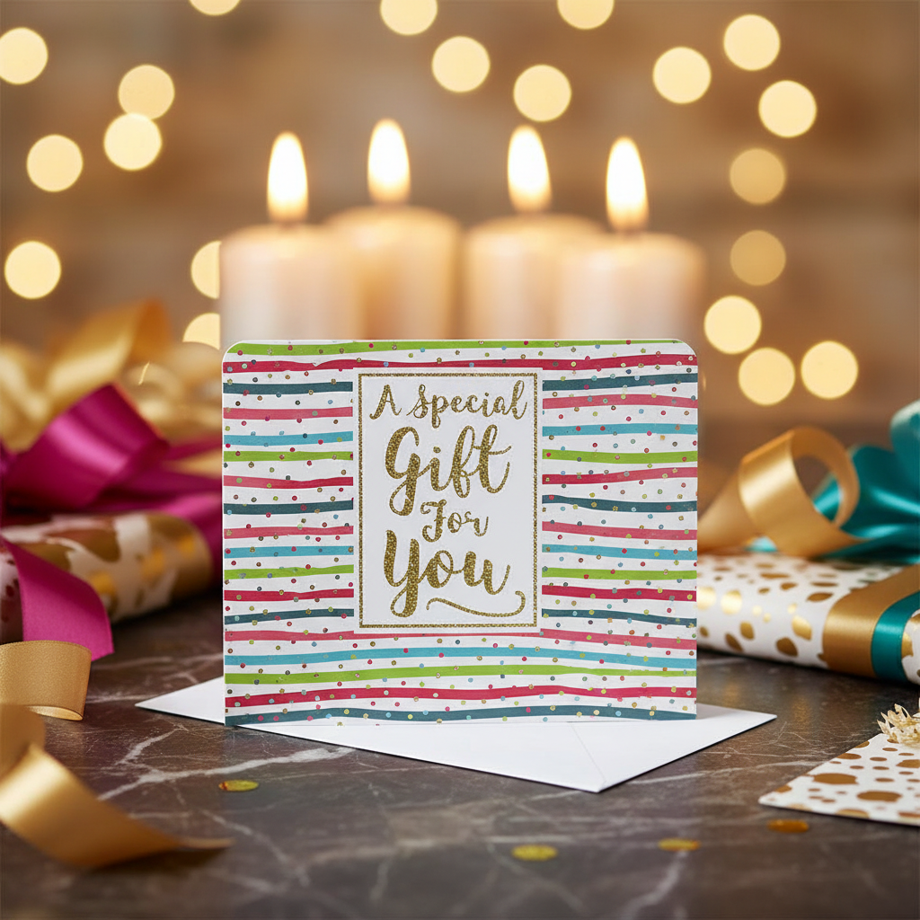 Birthday gift money wallet and envelope with special gift message on elegant background