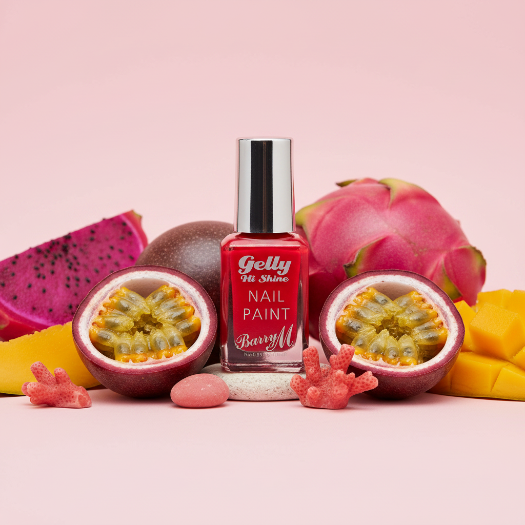 Barry M Gelly Hi Shine Nail Polish Passion Fruit 029 - tropical passion fruit styling