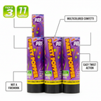 Colour Confetti Cannon Party Poppers 11cm - Infographic Feature Callouts