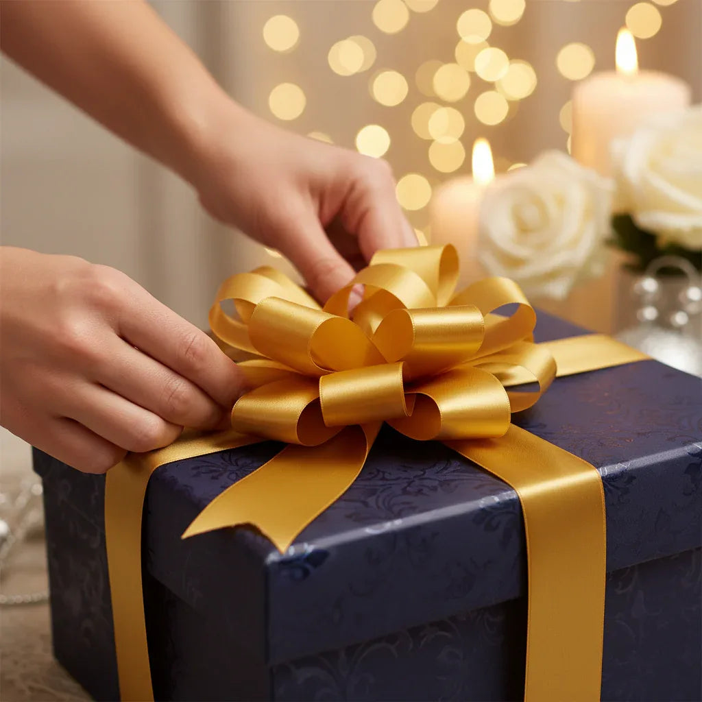 Eleganza Poly Ribbon 50mm x 91m (100yds) Gold - Why Not Shop