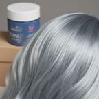 Glossy vibrant silver hair result achieved using La Riche Directions Silver hair dye