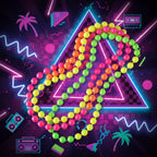 Wicked Costumes Women's 80s Neon Bead Necklace Set - 4 Piece Retro Party Accessories - Why Not Shop