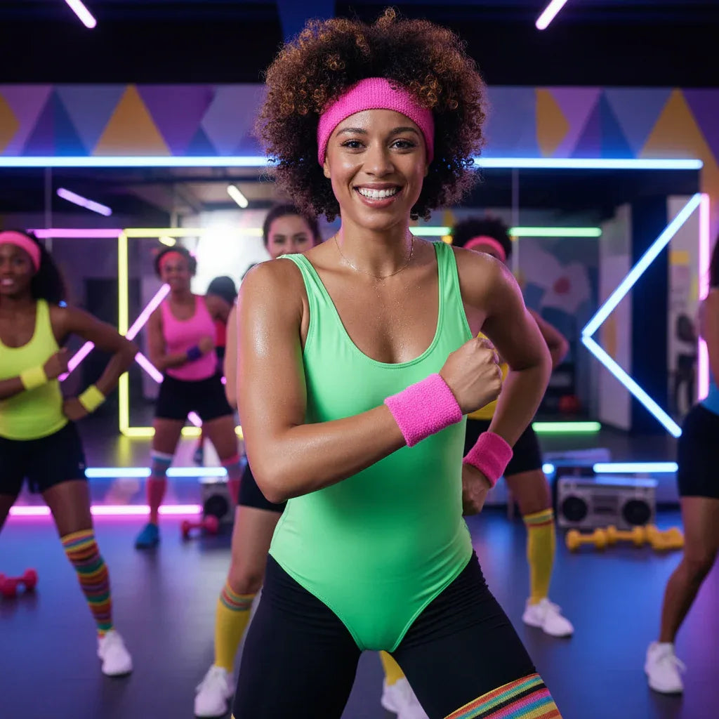 Wicked Costumes Neon Pink 80's Sweatband & Wristbands Set - Retro Fitness - Why Not Shop