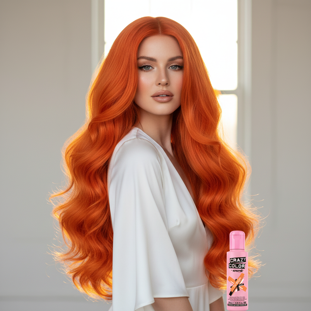 Crazy Color Orange Hair Dye - Vibrant Orange Hair Result