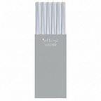Crystal-clear cellophane wrap 5M roll with grey box packaging on pure white background — Amazon and eBay hero shot