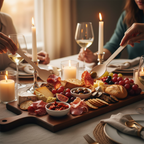 Eco birchwood wooden spoons serving a premium charcuterie board at an elegant dinner party