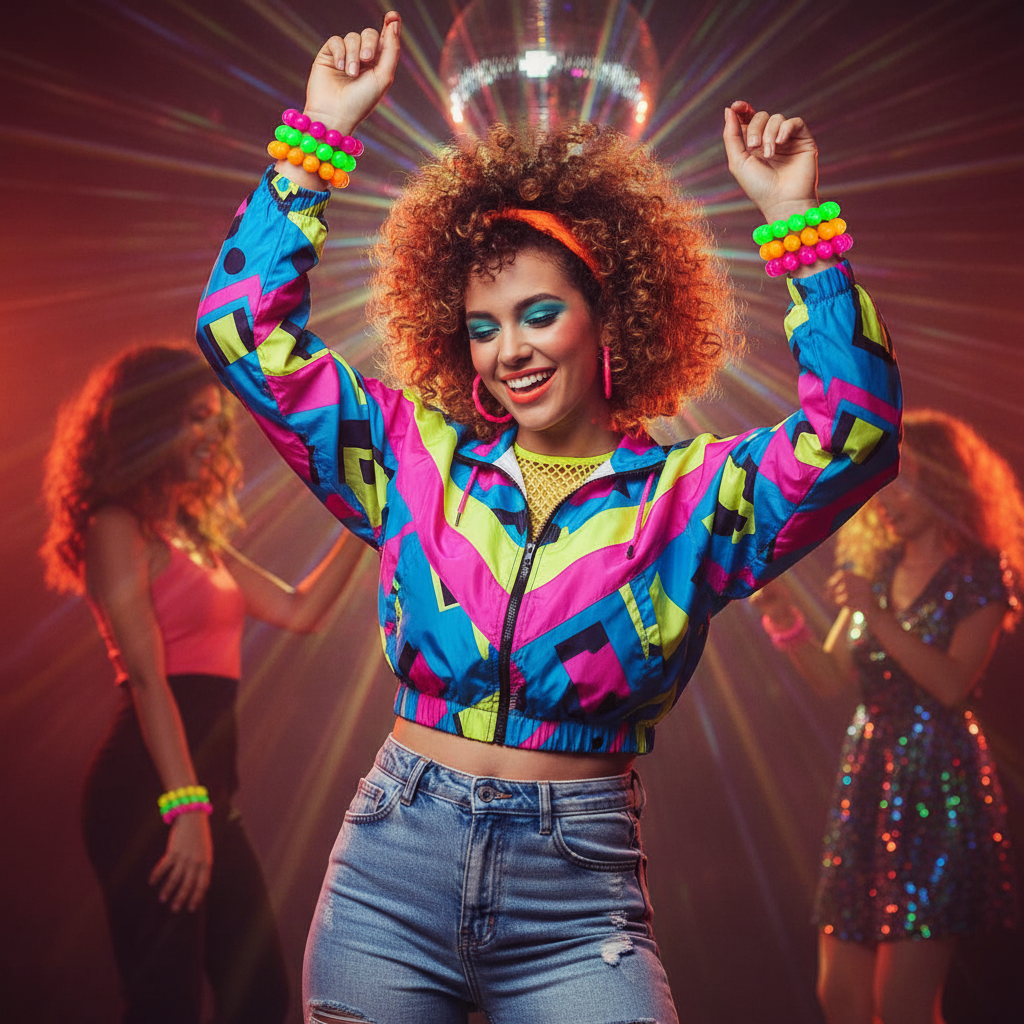 80s Neon Bead Bracelets - 4 Pack: Retro Party Favors | Merthyr Tydfil | Why Not Shop Online