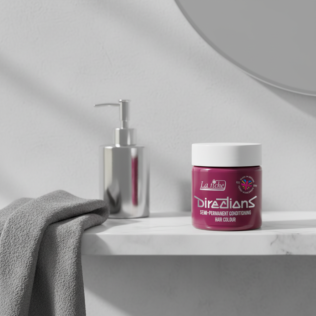 La Riche Directions Cerise Hair Dye - Natural Bathroom Vanity Setting