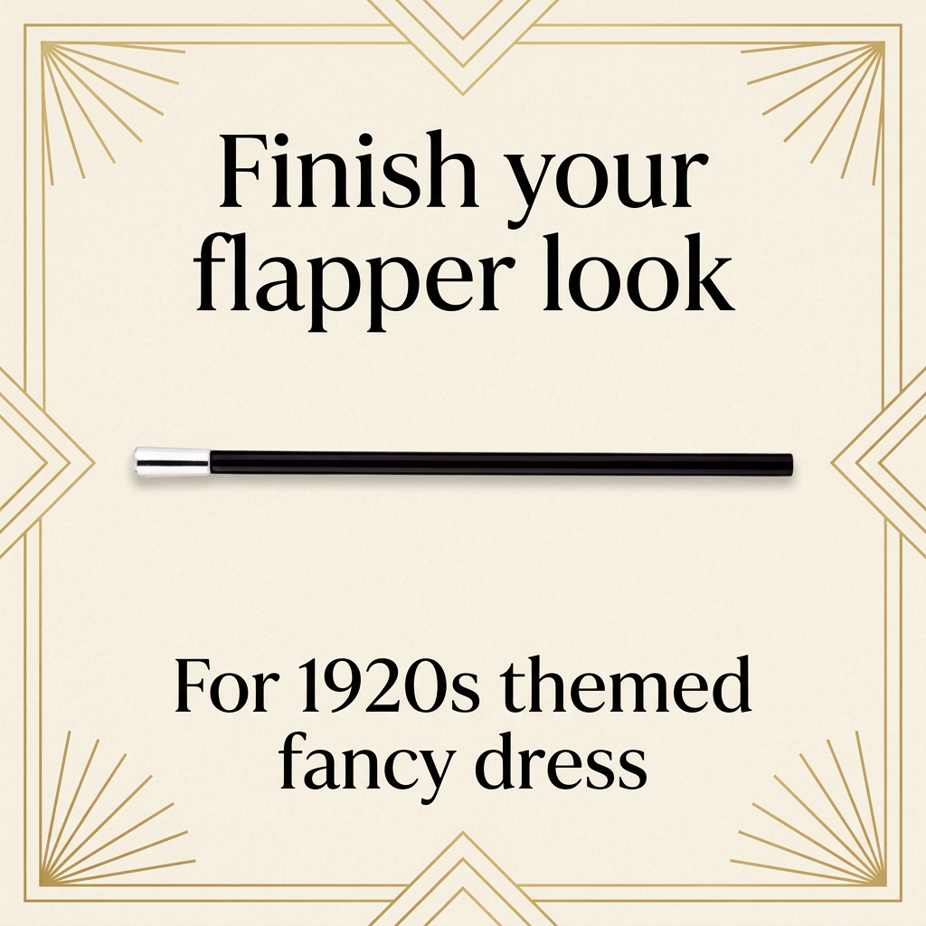 Black cigarette holder on an Art Deco card for a 1920s flapper costume