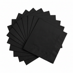 Unique 20 Pack Black Luncheon Napkins 32.3cm on white background — party tableware