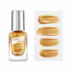 Barry M Gold Nail Polish colour swatch card - Syrup 149 shimmer finish