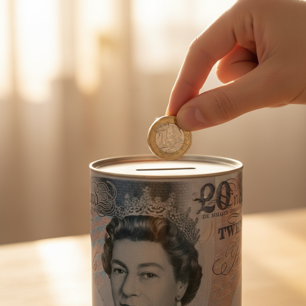 Large Money Coin And Notes Saving Tin