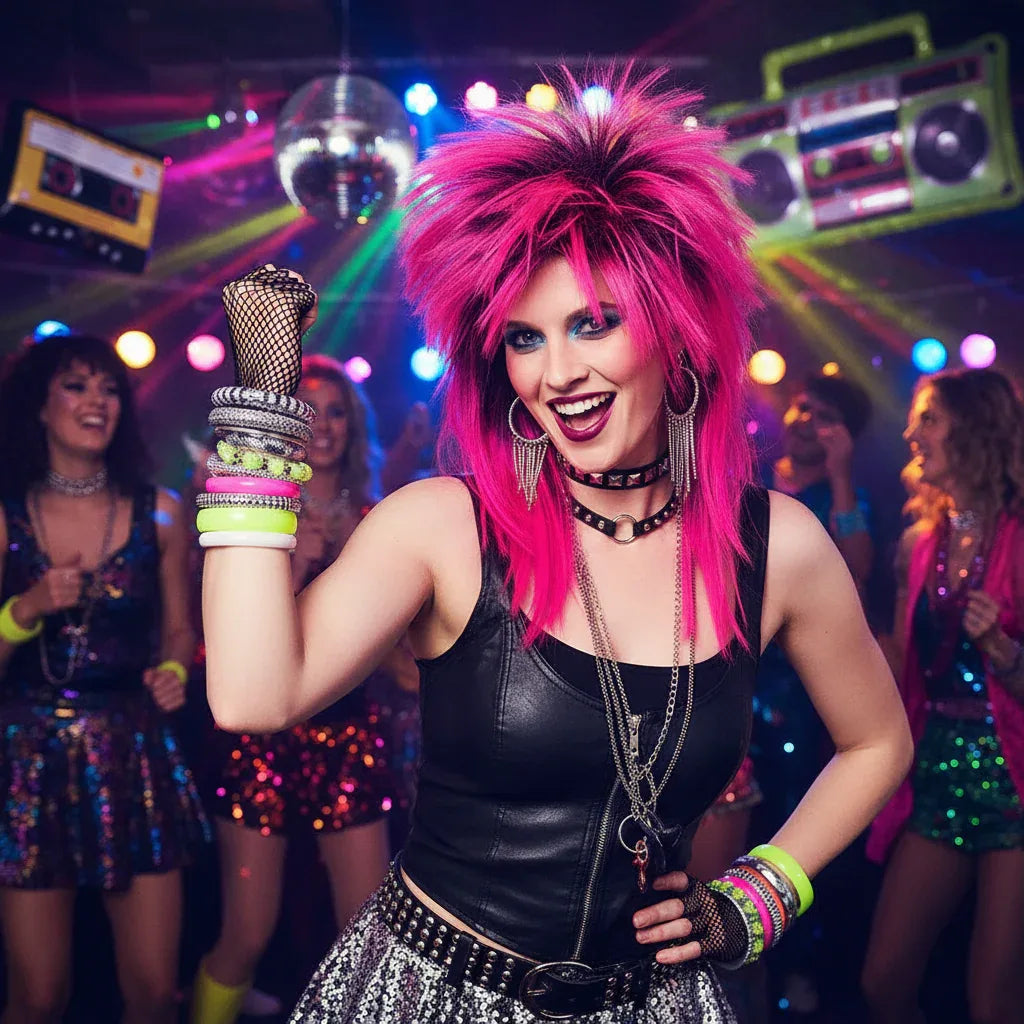 Wicked Costumes Women's 80s Spiky Pink Fancy Dress Wig - Why Not Shop