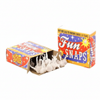 Fun Snaps Throwdowns 50 Pack — two retro boxes on pure white background, one open showing snap twists inside, Amazon and eBay hero shot