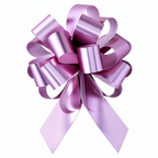Large 6-inch pink pull bow on pure white background, satin finish, Amazon and eBay compliant hero shot