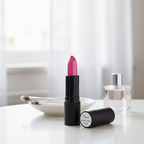 Laval Lipstick Candy Sizzle 07 matte black tube on stylish vanity dressing table with beauty accessories