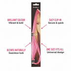 Stargazer Baby Hair Extension Hot Pink feature infographic with callout labels highlighting key benefits