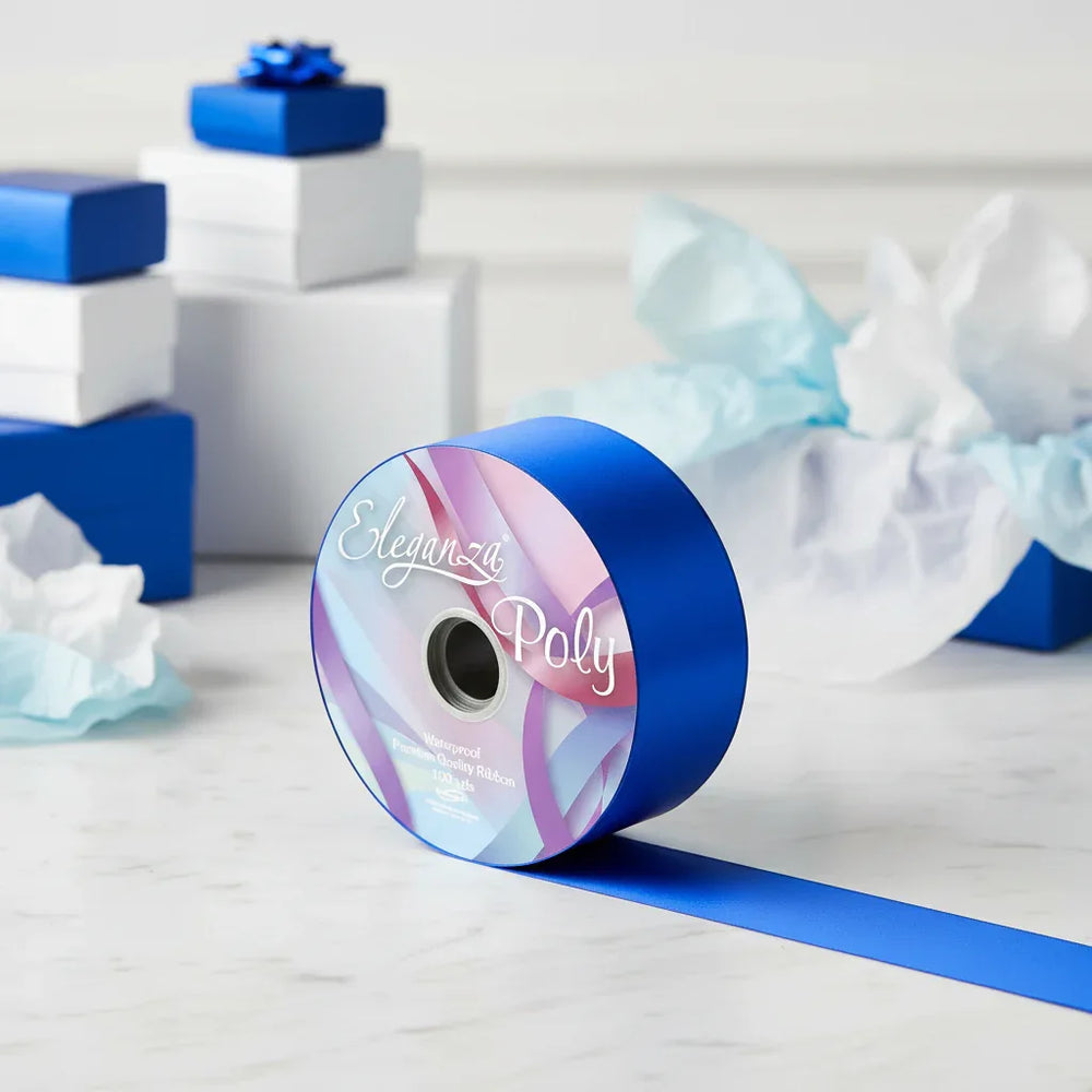 Eleganza Poly Ribbon 50mm x 91m (100yds) Royal Blue - Why Not Shop