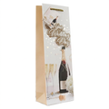 Wraptastic white and gold Wedding Day bottle gift bag on a white background