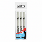 Swift Black Whiteboard Markers 3 Pack on pure white background, product centred, studio lighting, Amazon hero shot