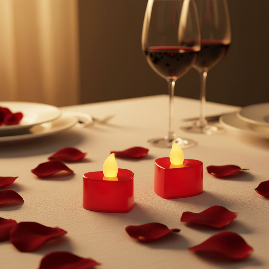 Heart-Shaped Battery Tea Lights – 2 Pack