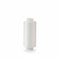 White cotton sewing thread reel on pure white studio background — 500 yards, 100% cotton, Amazon main image standard