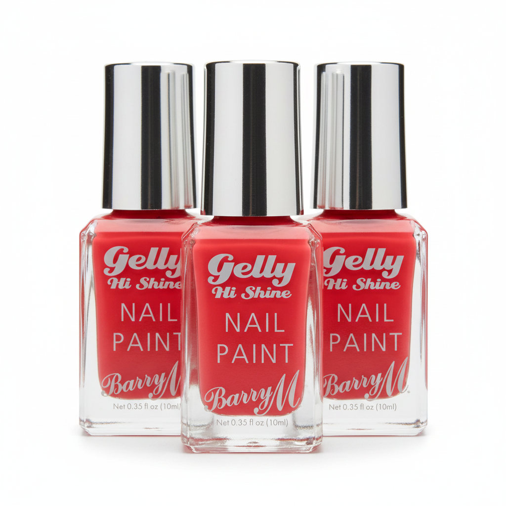 Barry M Gelly Hi Shine Nail Polish collection display - group shot