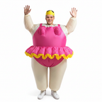 Inflatable Funny Ballerina costume on pure white background — studio hero shot, Amazon/eBay compliant