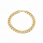 Chunky gold chain necklace 68cm on pure white background — studio hero shot, Amazon/eBay compliant
