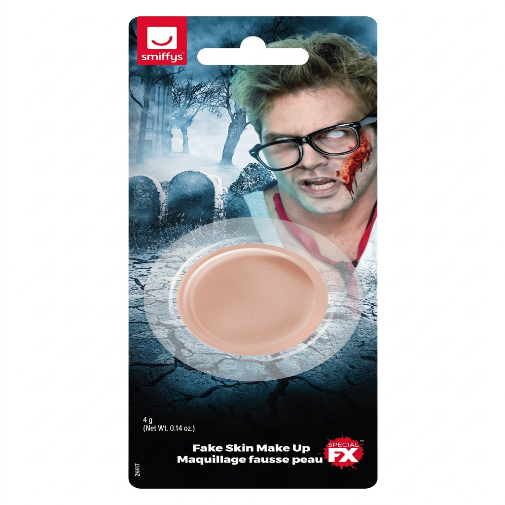Smiffys Special FX Fake Skin Make Up blister card with flesh-toned makeup pan on a white background