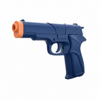 HTI Swat Mission 8-shot cap revolver toy gun, navy blue with orange muzzle, on pure white background