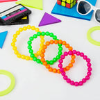 Wicked Costumes 80s Neon Bead Bracelets - 4 Pack Retro Party Favors - Why Not Shop