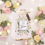 Small floral flowers design gift bag for perfume and aftershave multi-coloured 8x5 inch product hero shot