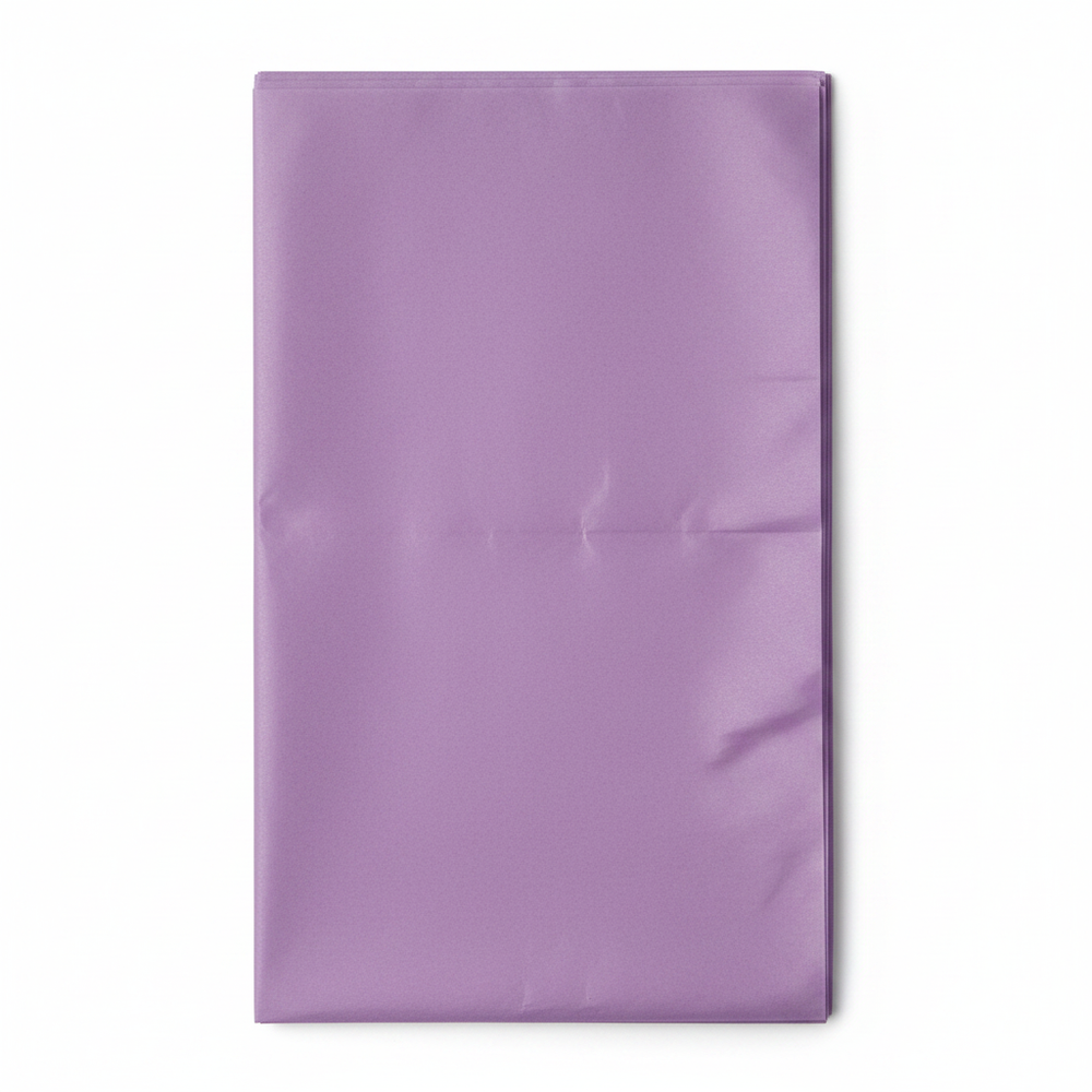 Purple tissue paper pack of 10 sheets on white background, studio product photography