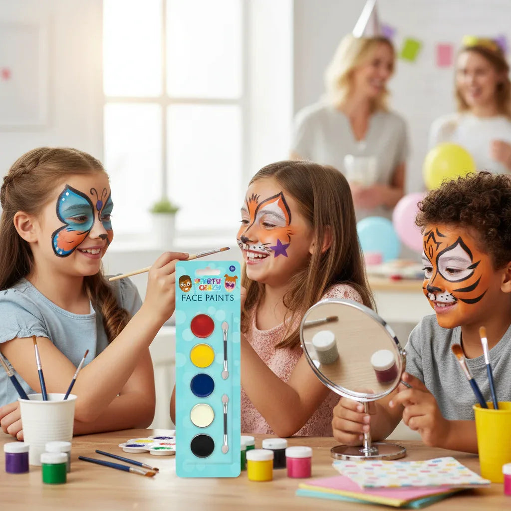 Children's Set Of 5 Face Paints & 2 Brushes Set - Why Not Shop