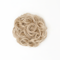 Heat resistant curly messy hair bun in warm blonde 101 New Love shade on pure white background, Amazon and eBay compliant hero shot