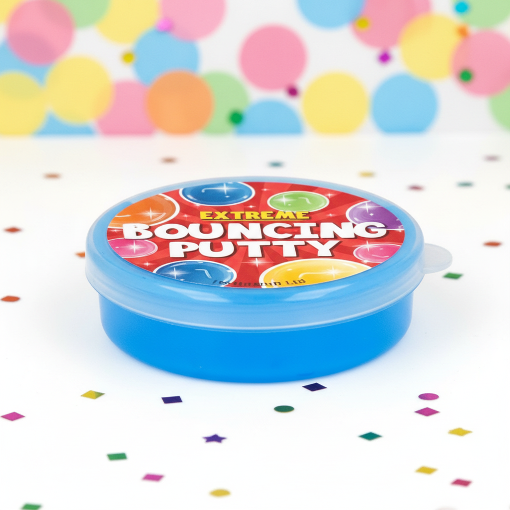 Bouncing Putty 10g colourful tub on vibrant playful background - Why Not Shop