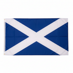 Scotland Flag 5ft x 3ft on pure white background showing deep royal blue saltire design, Amazon and eBay compliant hero shot
