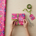 Folded Wrap & Tags Butterflies Pink - Why Not Shop