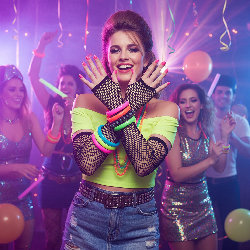 80's Black Long Net Gloves | Merthyr Tydfil | Why Not Shop Online