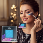 Woman applying Lilyz Eyeshadow Mono Sapphire for an evening glamour look