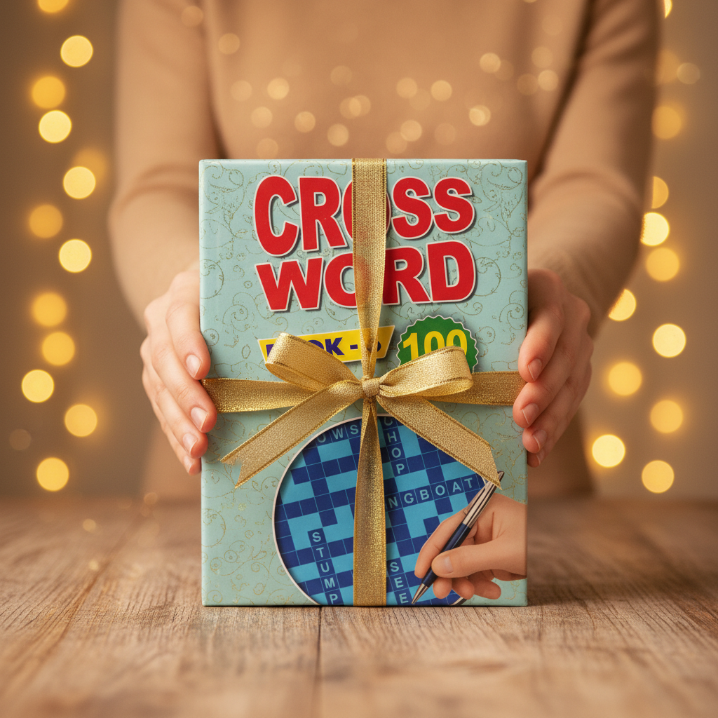 Crossword puzzle book presented as a thoughtful gift with ribbon - Why Not Shop