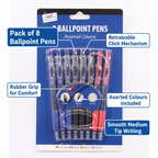 Tallon 8 Retractable Rubber Grip Pens