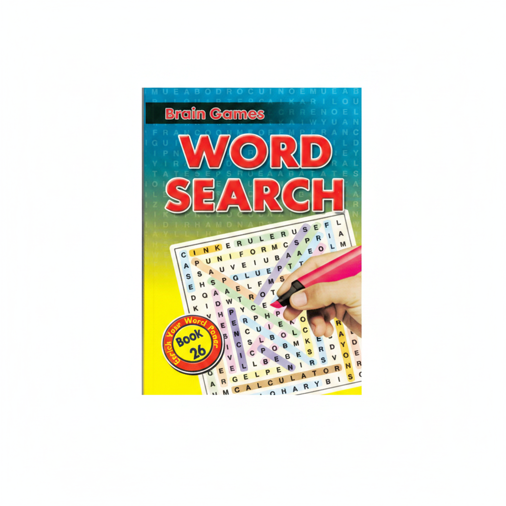 Wordsearch Book A5 Over 120 Puzzles on a clean white background