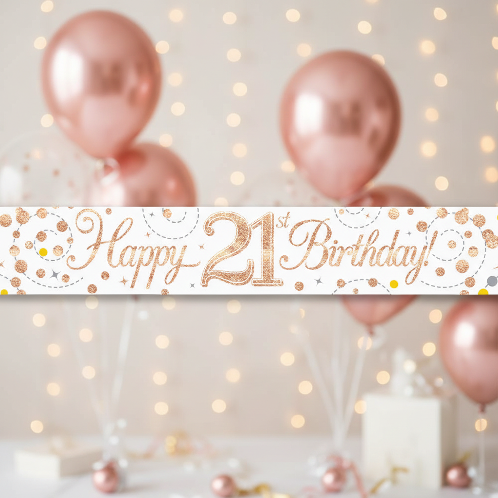 sparkling-fizz-birthday-banner-white-rose-gold-holographic-9ft-product.jpg - White and rose gold holographic birthday banner 9ft length premium party decoration