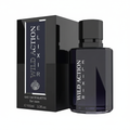 Real Time Wild Action Elixir 100ml EDT for men on pure white background, midnight navy-black bottle and box with silver chrome lettering, Amazon hero shot