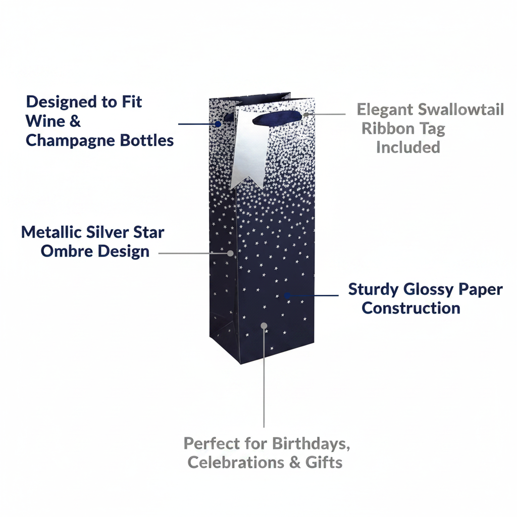 Navy Ombre Bottle Gift Bag