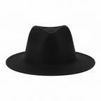 Classic black fedora hat on pure white background, studio lighting, Amazon hero shot